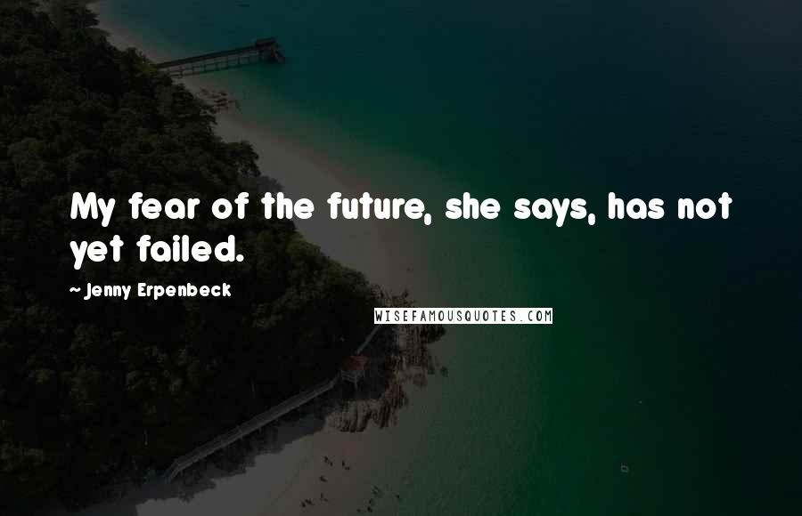 Jenny Erpenbeck Quotes: My fear of the future, she says, has not yet failed.