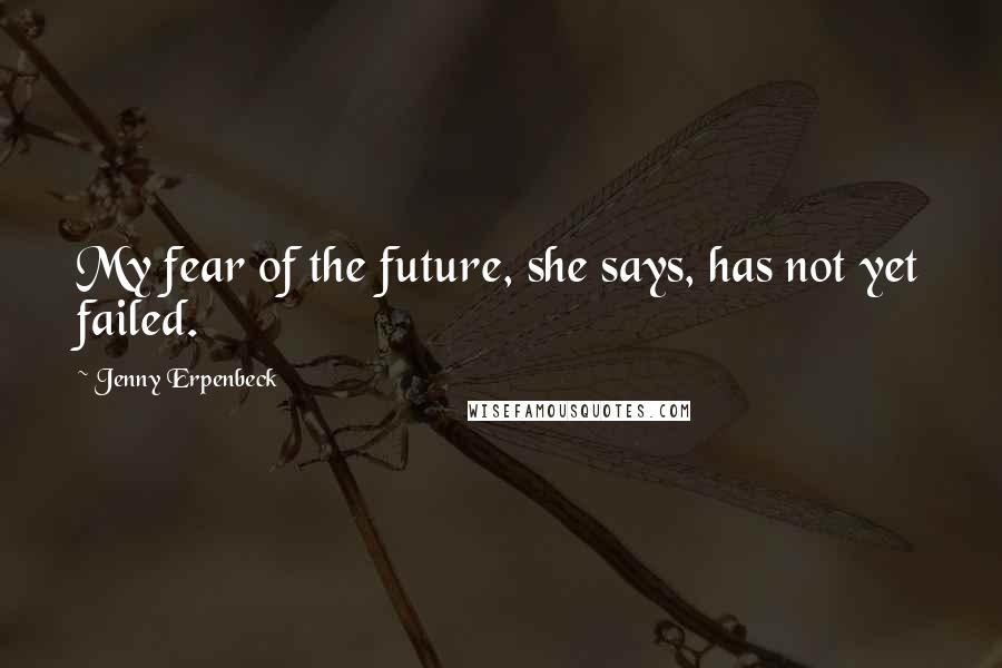 Jenny Erpenbeck Quotes: My fear of the future, she says, has not yet failed.