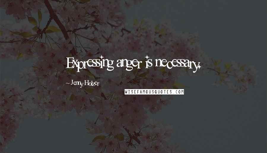 Jenny Holzer Quotes: Expressing anger is necessary.