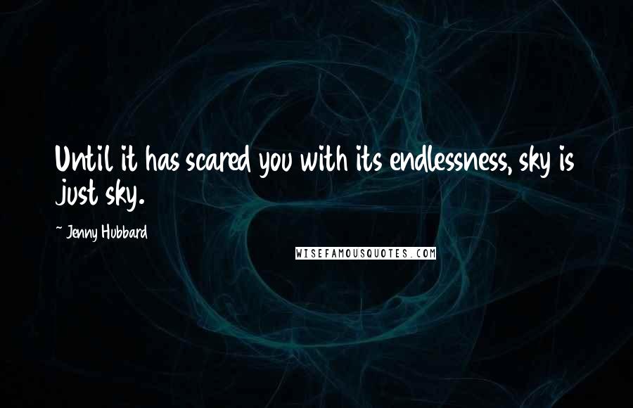 Jenny Hubbard Quotes: Until it has scared you with its endlessness, sky is just sky.