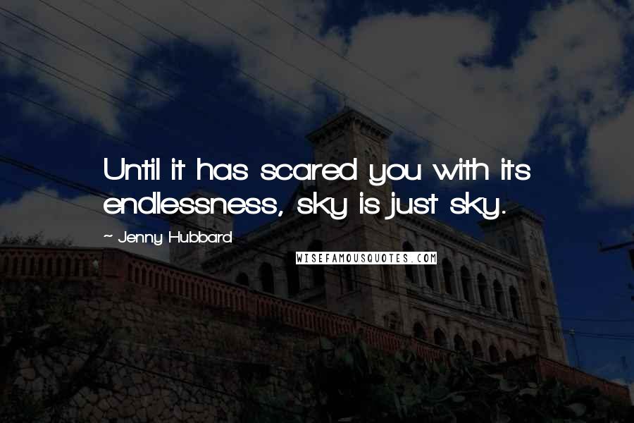 Jenny Hubbard Quotes: Until it has scared you with its endlessness, sky is just sky.