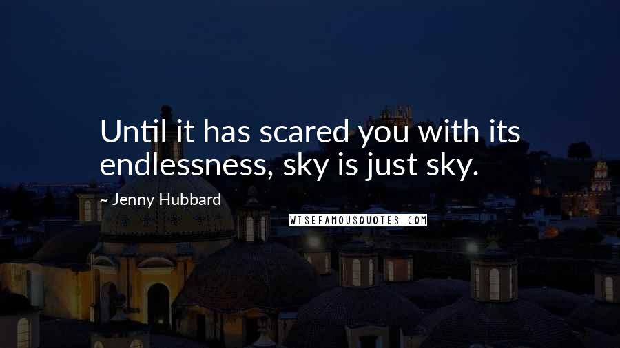 Jenny Hubbard Quotes: Until it has scared you with its endlessness, sky is just sky.