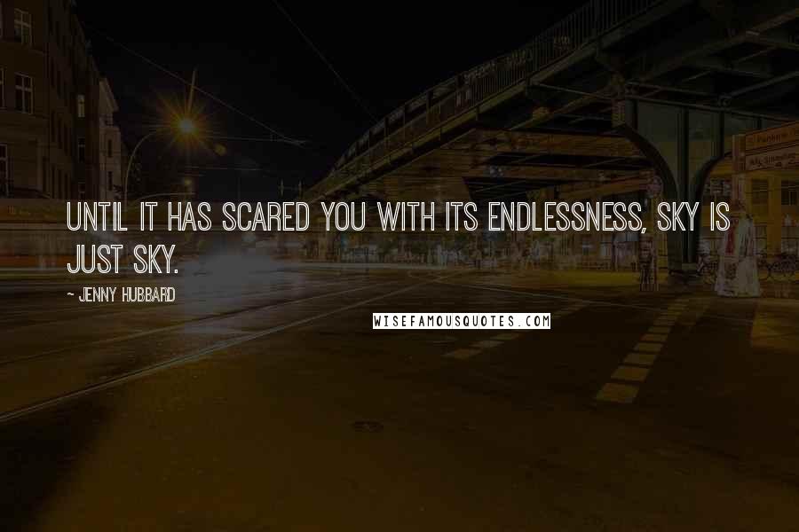 Jenny Hubbard Quotes: Until it has scared you with its endlessness, sky is just sky.