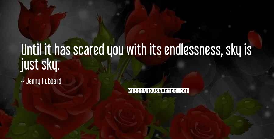 Jenny Hubbard Quotes: Until it has scared you with its endlessness, sky is just sky.