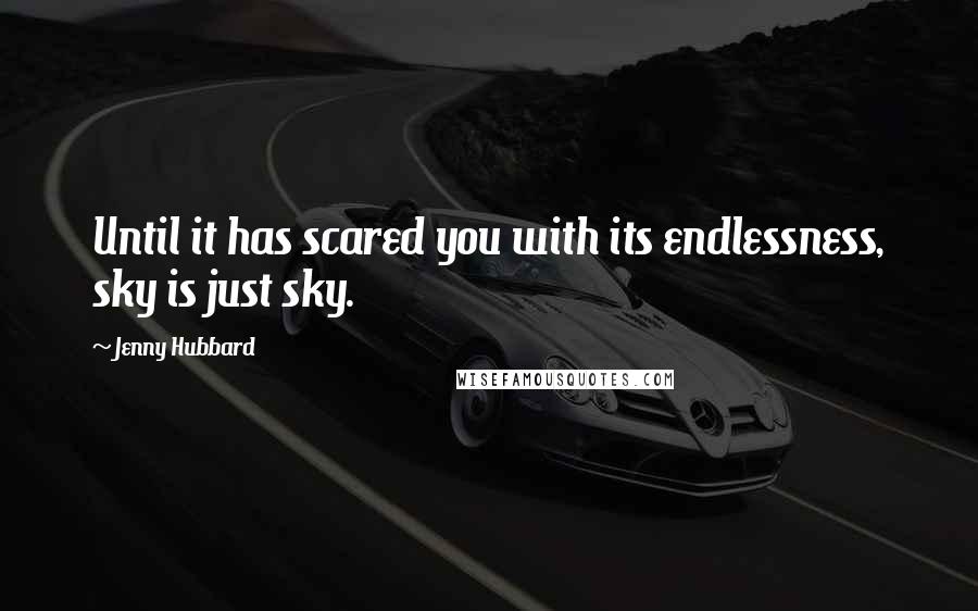 Jenny Hubbard Quotes: Until it has scared you with its endlessness, sky is just sky.