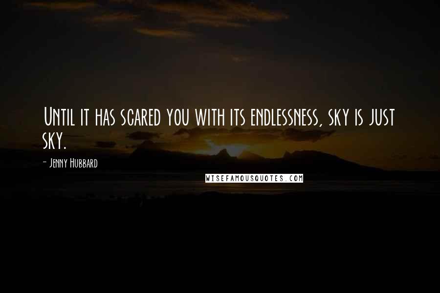 Jenny Hubbard Quotes: Until it has scared you with its endlessness, sky is just sky.