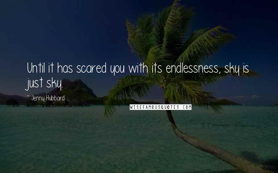Jenny Hubbard Quotes: Until it has scared you with its endlessness, sky is just sky.