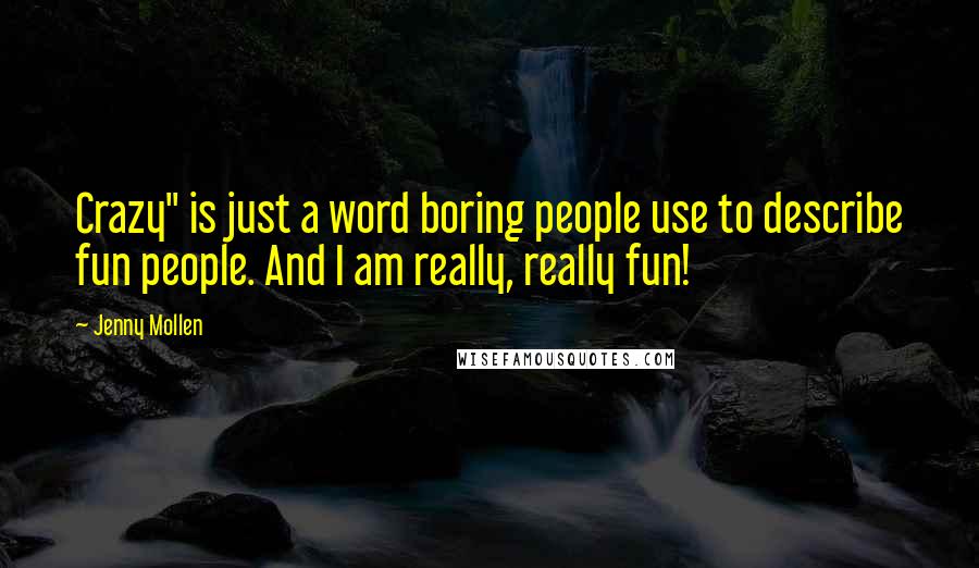 Jenny Mollen Quotes: Crazy" is just a word boring people use to describe fun people. And I am really, really fun!