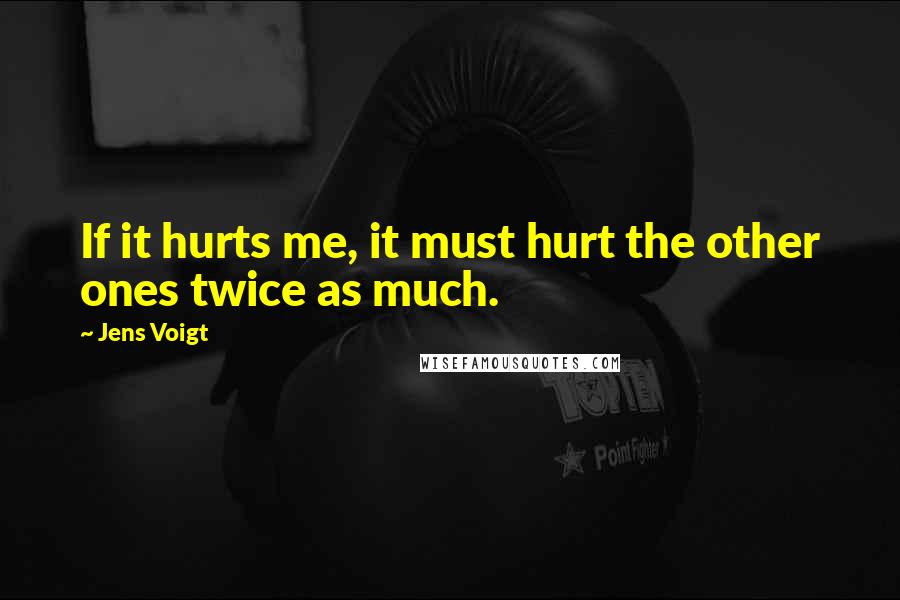 Jens Voigt Quotes: If it hurts me, it must hurt the other ones twice as much.