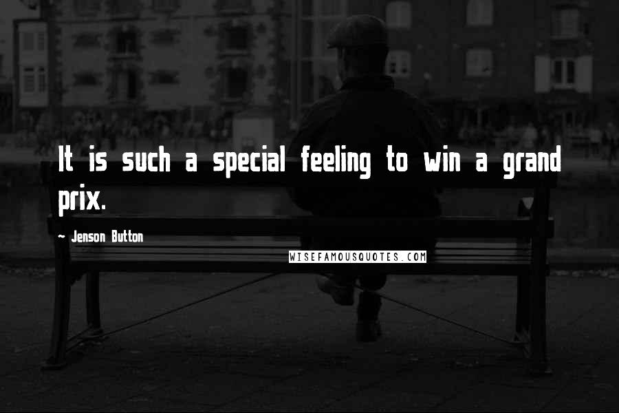 Jenson Button Quotes: It is such a special feeling to win a grand prix.