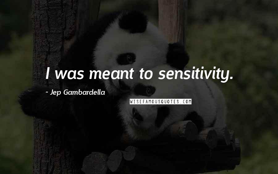 Jep Gambardella Quotes: I was meant to sensitivity.