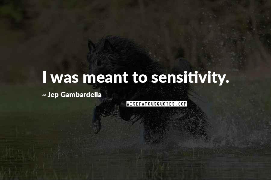 Jep Gambardella Quotes: I was meant to sensitivity.