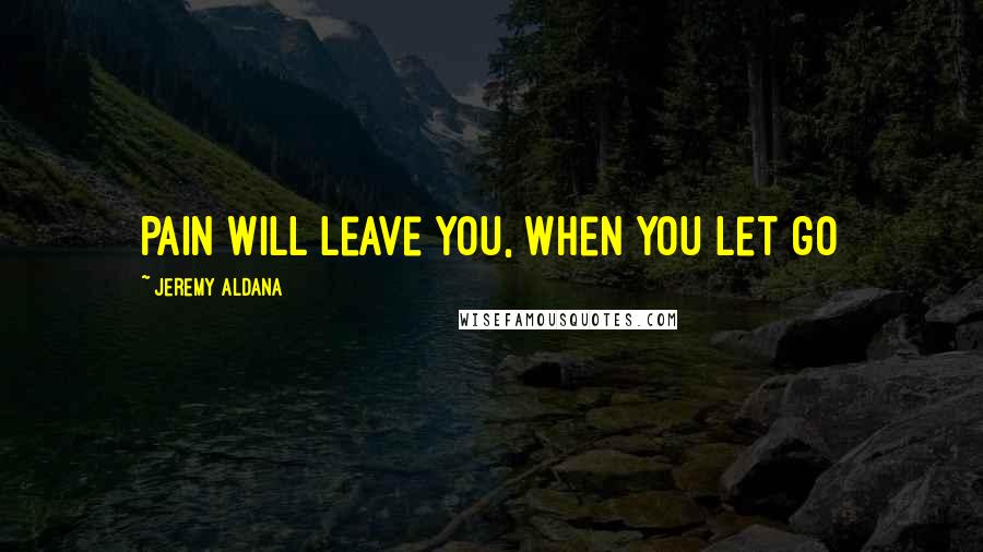 Jeremy Aldana Quotes: Pain will leave you, when you let go