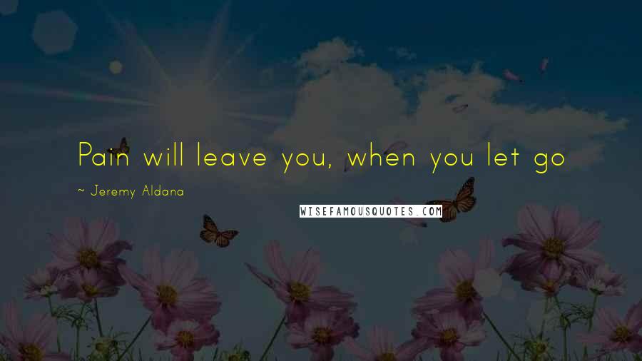 Jeremy Aldana Quotes: Pain will leave you, when you let go