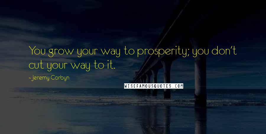 Jeremy Corbyn Quotes: You grow your way to prosperity; you don't cut your way to it.