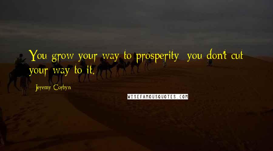 Jeremy Corbyn Quotes: You grow your way to prosperity; you don't cut your way to it.