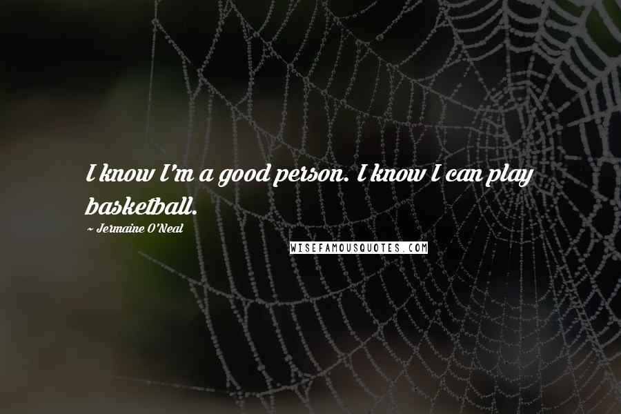 Jermaine O'Neal Quotes: I know I'm a good person. I know I can play basketball.