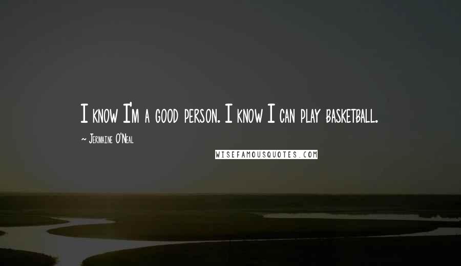 Jermaine O'Neal Quotes: I know I'm a good person. I know I can play basketball.