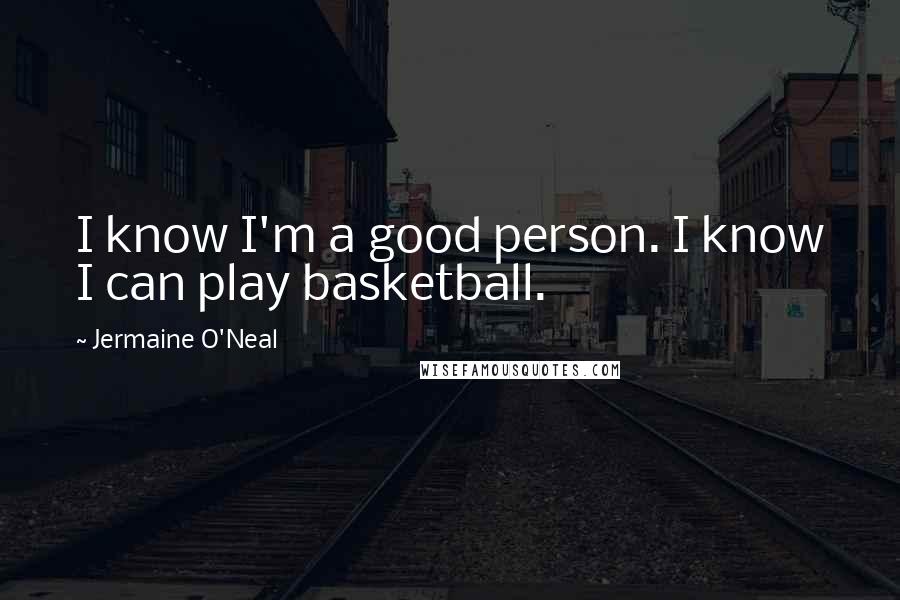 Jermaine O'Neal Quotes: I know I'm a good person. I know I can play basketball.