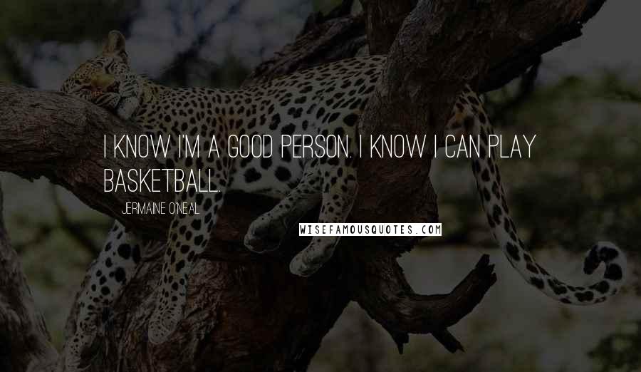 Jermaine O'Neal Quotes: I know I'm a good person. I know I can play basketball.