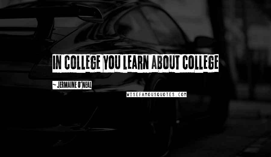 Jermaine O'Neal Quotes: In college you learn about college