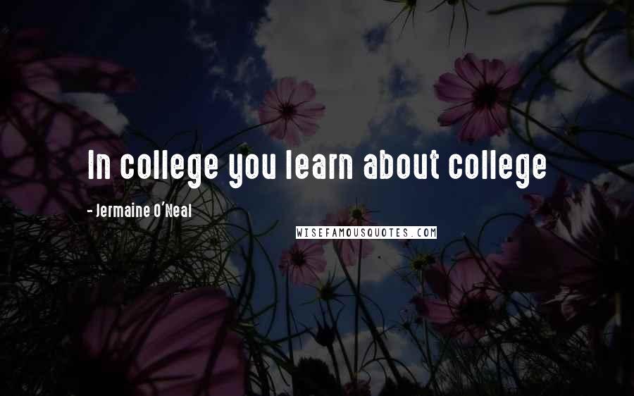 Jermaine O'Neal Quotes: In college you learn about college