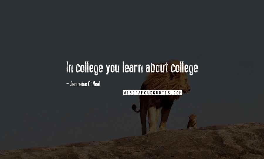 Jermaine O'Neal Quotes: In college you learn about college