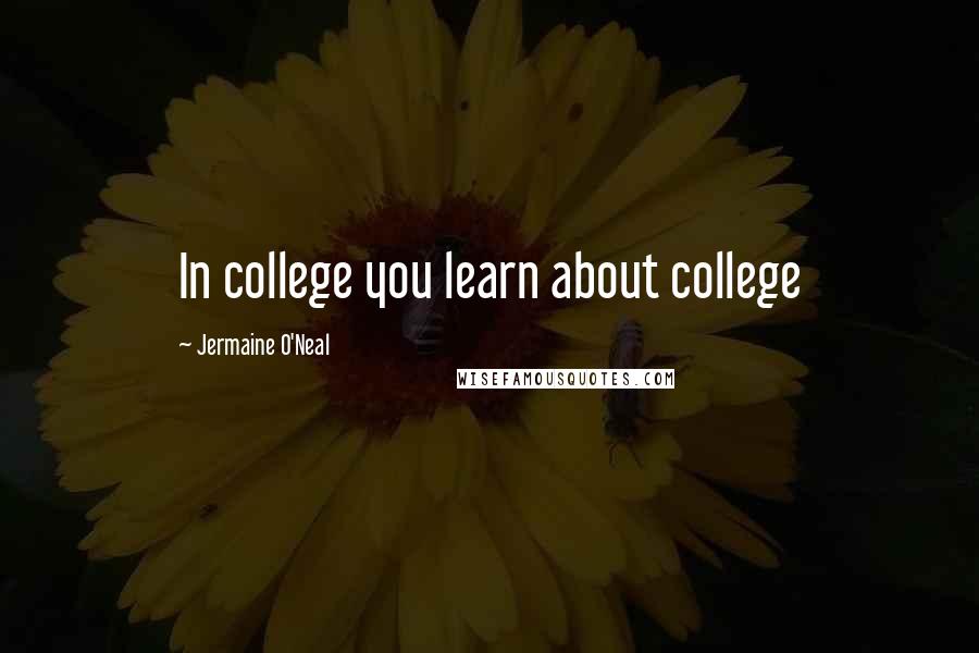 Jermaine O'Neal Quotes: In college you learn about college