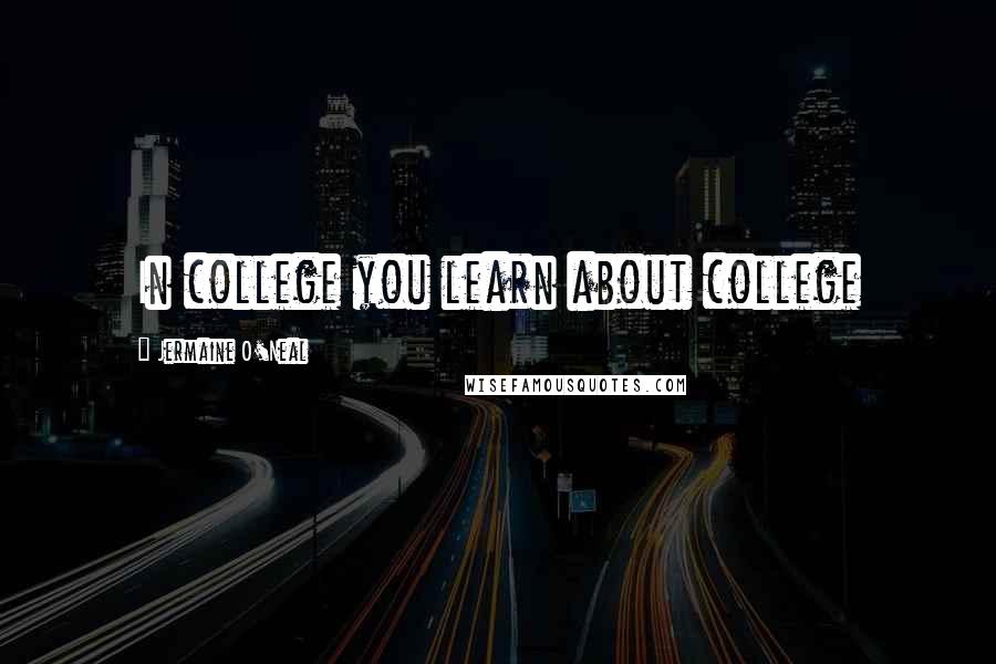 Jermaine O'Neal Quotes: In college you learn about college