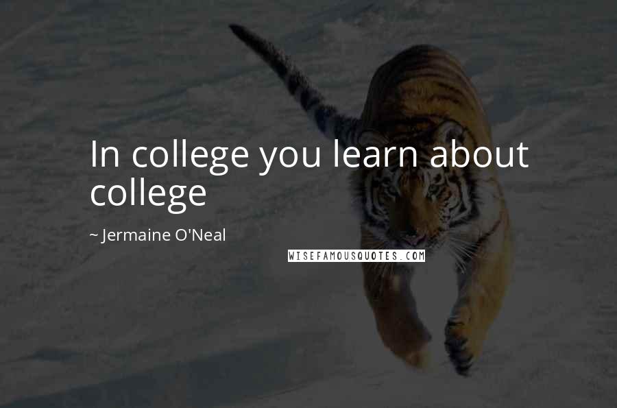 Jermaine O'Neal Quotes: In college you learn about college