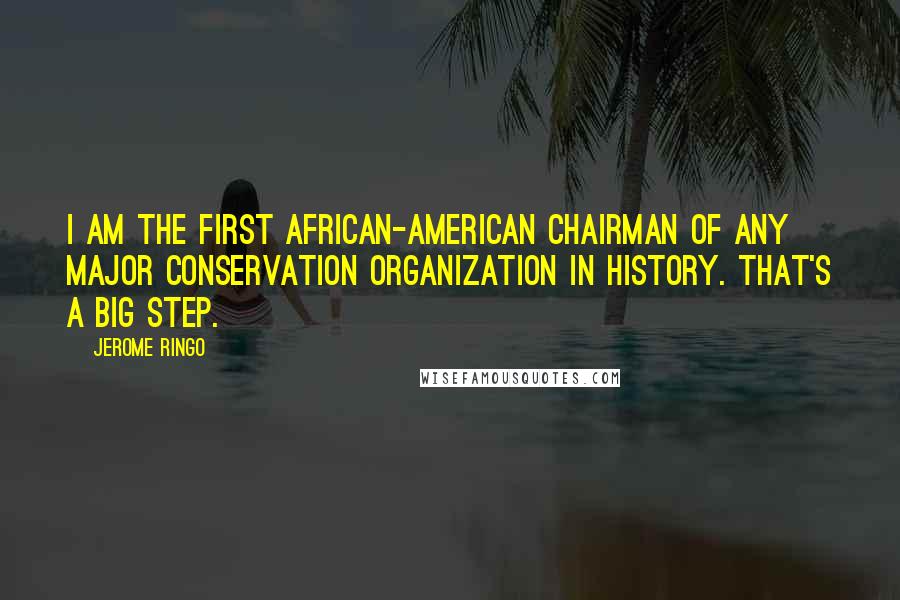 Jerome Ringo Quotes: I am the first African-American chairman of any major conservation organization in history. That's a big step.