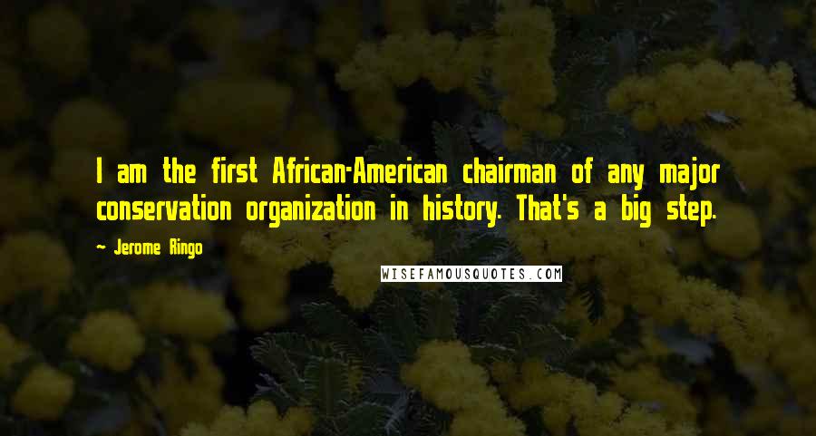 Jerome Ringo Quotes: I am the first African-American chairman of any major conservation organization in history. That's a big step.