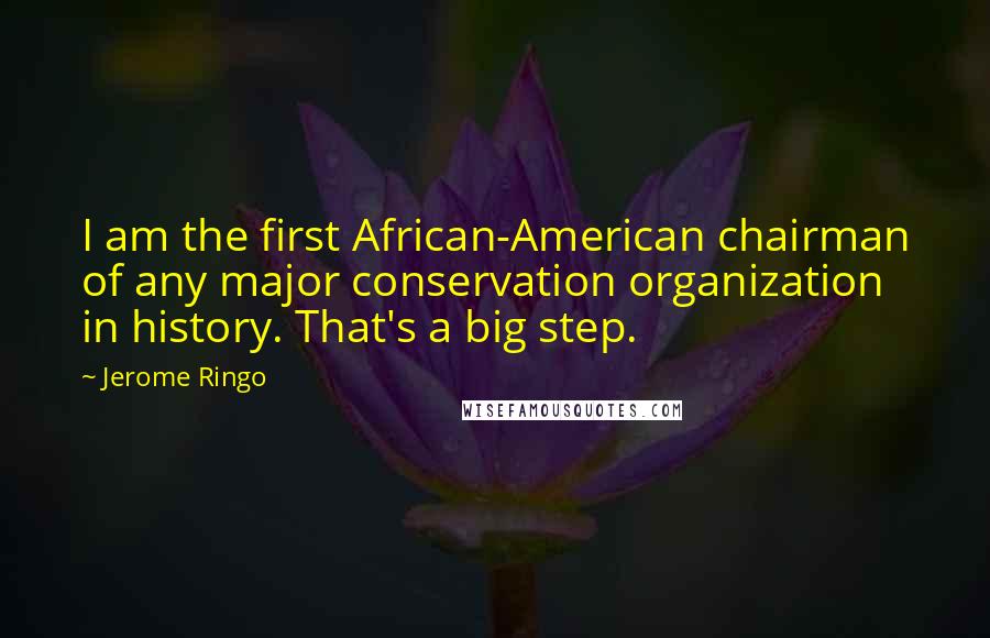 Jerome Ringo Quotes: I am the first African-American chairman of any major conservation organization in history. That's a big step.