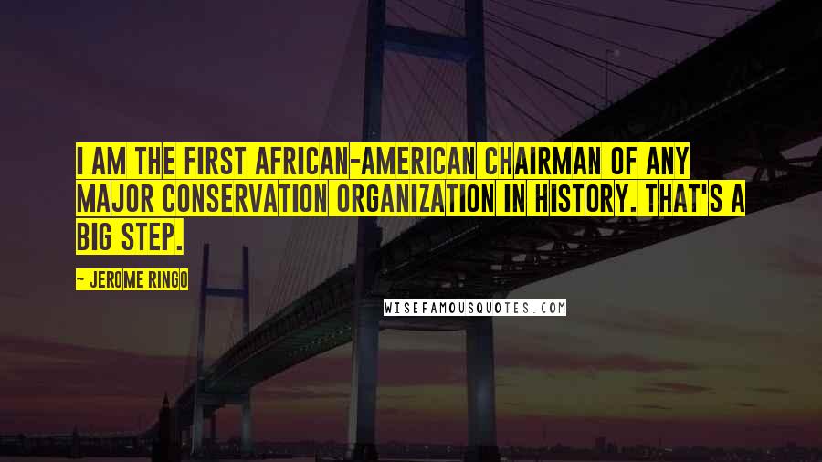 Jerome Ringo Quotes: I am the first African-American chairman of any major conservation organization in history. That's a big step.