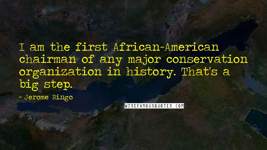 Jerome Ringo Quotes: I am the first African-American chairman of any major conservation organization in history. That's a big step.