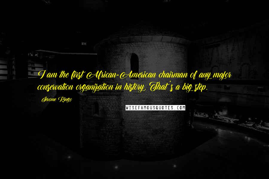 Jerome Ringo Quotes: I am the first African-American chairman of any major conservation organization in history. That's a big step.