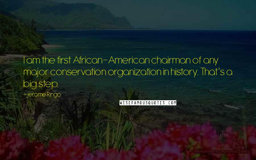 Jerome Ringo Quotes: I am the first African-American chairman of any major conservation organization in history. That's a big step.