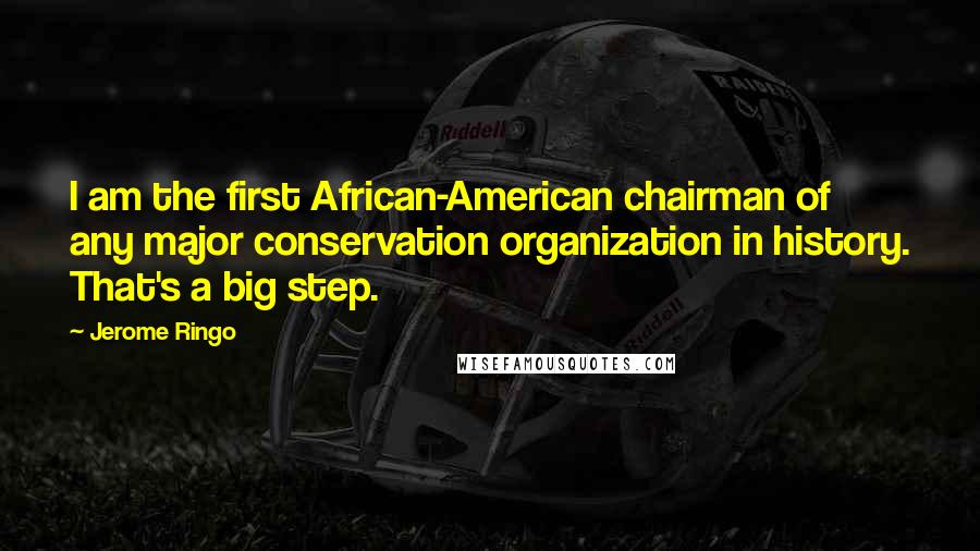 Jerome Ringo Quotes: I am the first African-American chairman of any major conservation organization in history. That's a big step.