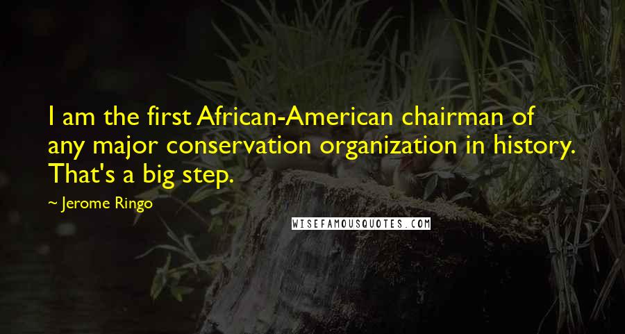 Jerome Ringo Quotes: I am the first African-American chairman of any major conservation organization in history. That's a big step.