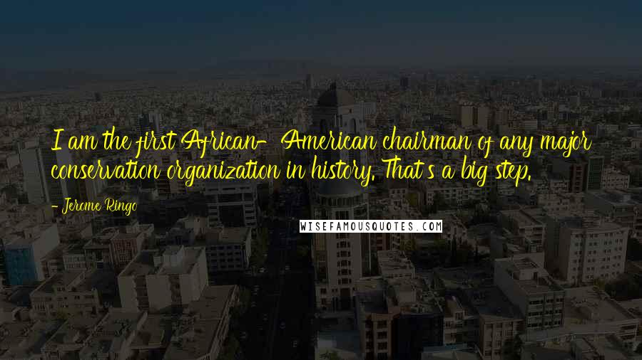 Jerome Ringo Quotes: I am the first African-American chairman of any major conservation organization in history. That's a big step.