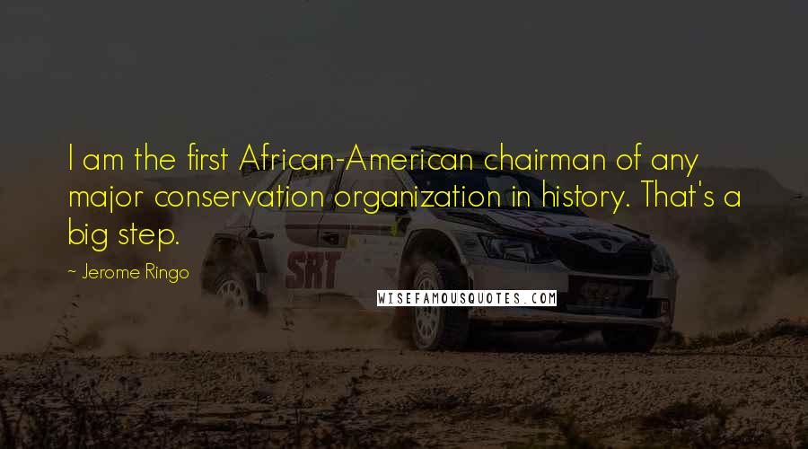 Jerome Ringo Quotes: I am the first African-American chairman of any major conservation organization in history. That's a big step.