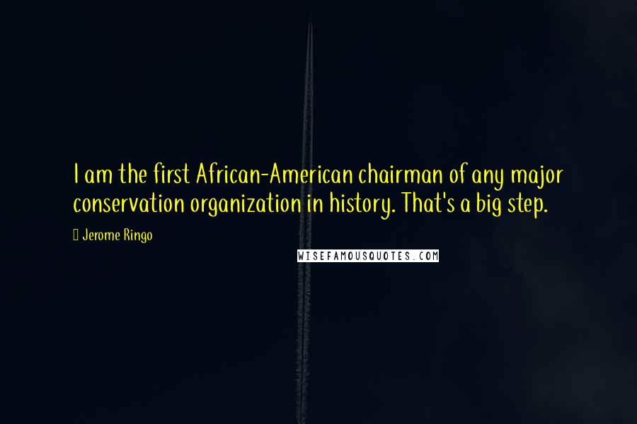 Jerome Ringo Quotes: I am the first African-American chairman of any major conservation organization in history. That's a big step.