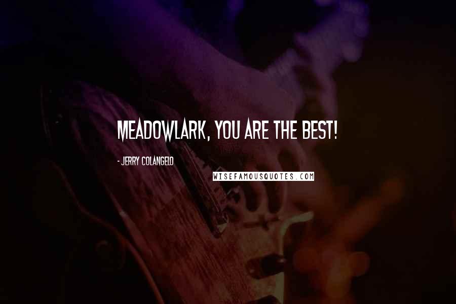 Jerry Colangelo Quotes: Meadowlark, you are the best!