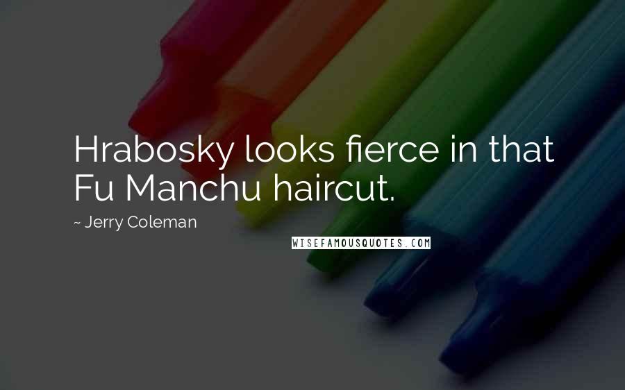 Jerry Coleman Quotes: Hrabosky looks fierce in that Fu Manchu haircut.