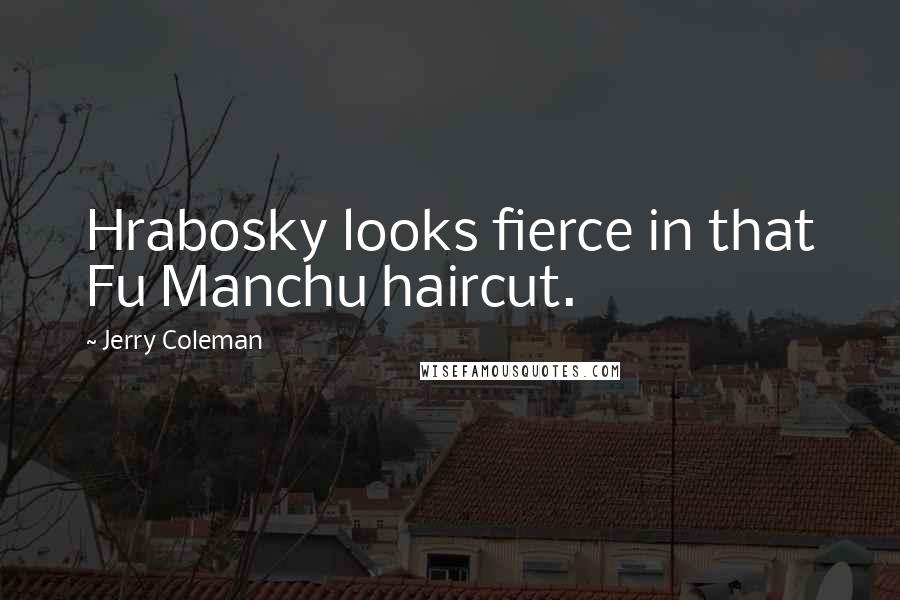 Jerry Coleman Quotes: Hrabosky looks fierce in that Fu Manchu haircut.