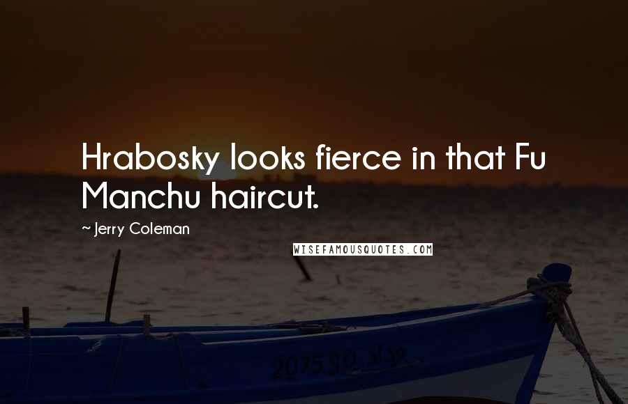 Jerry Coleman Quotes: Hrabosky looks fierce in that Fu Manchu haircut.