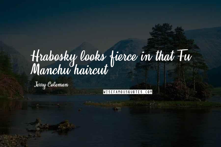 Jerry Coleman Quotes: Hrabosky looks fierce in that Fu Manchu haircut.