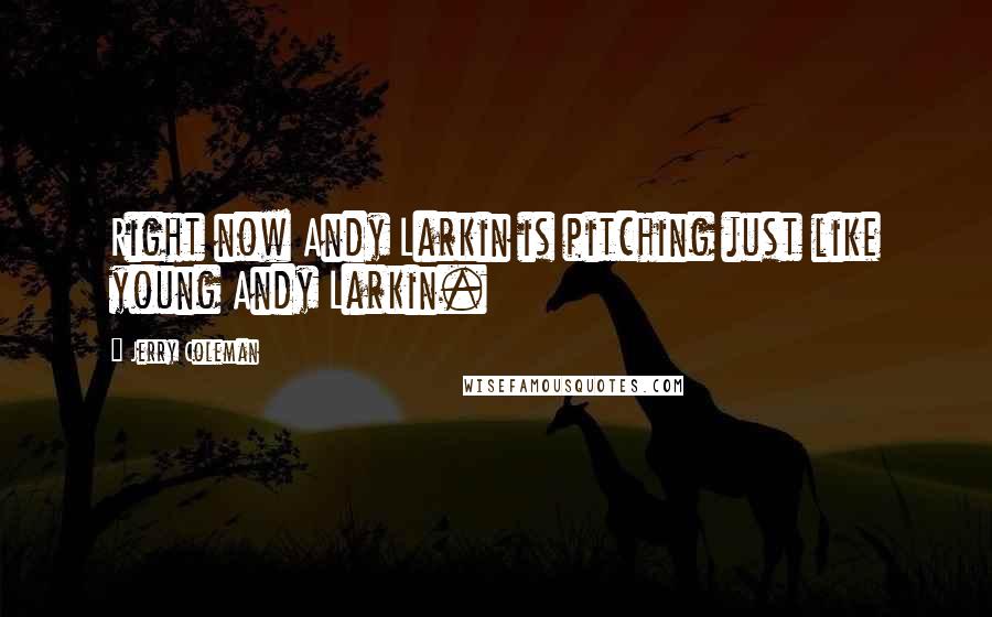 Jerry Coleman Quotes: Right now Andy Larkin is pitching just like young Andy Larkin.