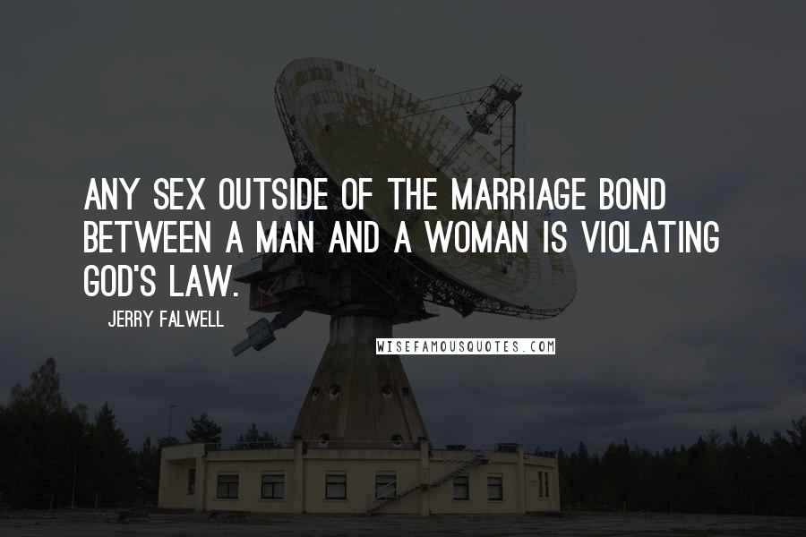 Jerry Falwell Quotes: Any sex outside of the marriage bond between a man and a woman is violating God's law.