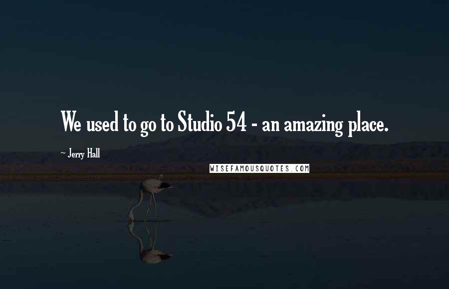 Jerry Hall Quotes: We used to go to Studio 54 - an amazing place.